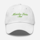 Matcha Latte Slut-Fun Embroidered Unisex Baseball Cap-Adjustable Cotton Twill Dad Hat-white-front view