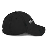 Delusional-Embroidered Unisex Distressed Baseball Cap-Adjustable Cotton Dad Hat-black-side view
