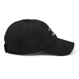 A Little Bit Spoiled-Embroidered Unisex Distressed Baseball Cap-Adjustable Cotton Dad Hat-black-side view
