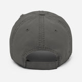 Hard To Please-Embroidered Unisex Distressed Baseball Cap-Adjustable Cotton Dad Hat-gray-back view