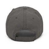 A Little Bit Spoiled-Embroidered Unisex Distressed Baseball Cap-Adjustable Cotton Dad Hat-gray-back view