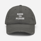 Hard To Please-Embroidered Unisex Distressed Baseball Cap-Adjustable Cotton Dad Hat