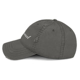 Delusional Embroidered Unisex Distressed Dad HatDelusional-Embroidered Unisex Distressed Baseball Cap-Adjustable Cotton Dad Hat-gray-side view