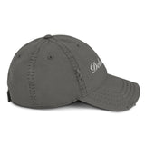 Delusional Embroidered Unisex Distressed Dad HatDelusional-Embroidered Unisex Distressed Baseball Cap-Adjustable Cotton Dad Hat-gray side view
