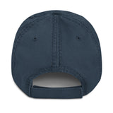 Delusional Embroidered Unisex Distressed Dad HatDelusional-Embroidered Unisex Distressed Baseball Cap-Adjustable Cotton Dad Hat-navy-back view