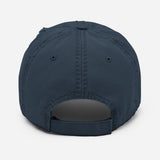Hard To Please-Embroidered Unisex Distressed Baseball Cap-Adjustable Cotton Dad Hat-navy-back view