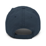 Navy blue baseball cap on a white background