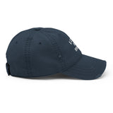 A Little Bit Spoiled-Embroidered Unisex Distressed Baseball Cap-Adjustable Cotton Dad Hat-navy-side view