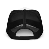 Heart Mexico - 3D Puff Embroidered Foam Trucker Hat - Unisex Mexico Flag Mesh Trucker Cap - white and black - back view
