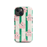 Googly Eyes Cartoon Flower on Stripe-MagSafe® tough Phone Case for iPhone®