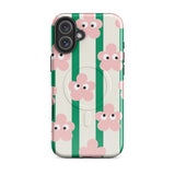 Googly Eyes Cartoon Flower on Stripe-MagSafe® tough Phone Case for iPhone®