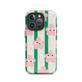 Googly Eyes Cartoon Flower on Stripe-MagSafe® tough Phone Case for iPhone®
