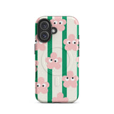 Googly Eyes Cartoon Flower on Stripe-MagSafe® tough Phone Case for iPhone®