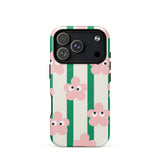 Googly Eyes Cartoon Flower on Stripe-MagSafe® tough Phone Case for iPhone®