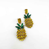 Pineapple Chunky Rhinestone Drop Earrings