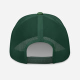 Mexico Upside Down 3D Embroidered Trucker Cap - Unisex Classic Mesh Trucker hat - green - back view