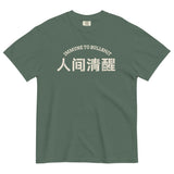 Immune to Bullshit-Chinese Character Unisex Short Sleeve Graphic T-shirt-Fun Meme Tee-spruce green-front view