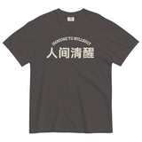 Immune to Bullshit-Chinese Character Unisex Short Sleeve Graphic T-shirt-Fun Meme Tee-graphite gray-front view