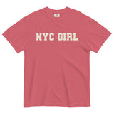 NYC Girl-Women's Short Sleeve Heavyweight Graphic T-shirt-Minimalist Varsity Font Tee-watermelon-front view