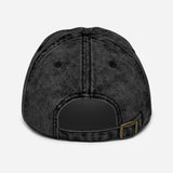 I Love My Job - Unisex Embroidered Washed Denim Baseball Cap - Vintage Cotton Twill Cap - black - back view