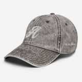 A as in Alex - Customized 3D Puff Embroidered Initial Baseball Cap - Unisex Vintage Wash Cotton Twill Cap - gray - semi front view