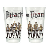 Attack on Titan Scout Regiment Group Scene Pint Glass - BUCKET POPCORN 