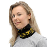 Yellow Caution Tape All Over Print Neck Gaiter - BUCKET POPCORN 