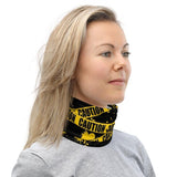 Yellow Caution Tape All Over Print Neck Gaiter - BUCKET POPCORN 