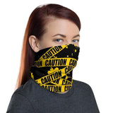 Yellow Caution Tape All Over Print Neck Gaiter - BUCKET POPCORN 