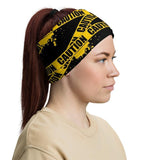 Yellow Caution Tape All Over Print Neck Gaiter - BUCKET POPCORN 