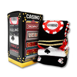 Fun Casino Themed Unisex Socks 4-Pair Gift Set - BUCKET POPCORN 
