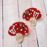 Seed Beading Chunky Mushroom Earrings - BUCKET POPCORN 