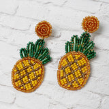 Seed Beading Chunky Pineapple Earrings - BUCKET POPCORN 