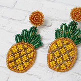 Seed Beading Chunky Pineapple Earrings - BUCKET POPCORN 