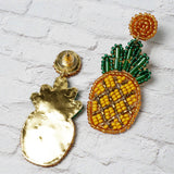 Seed Beading Chunky Pineapple Earrings - BUCKET POPCORN 