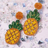 Seed Beading Chunky Pineapple Earrings - BUCKET POPCORN 