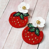 Seed Beading Chunky Strawberry Earrings - BUCKET POPCORN 