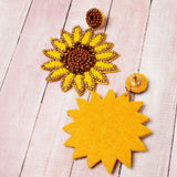 Seed Beading Chunky Sunflower Earrings - BUCKET POPCORN 