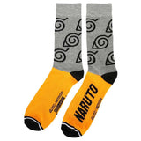 Naruto Shippuden Men's Logo Print 5-Pair Pack Crew Socks - BUCKET POPCORN 