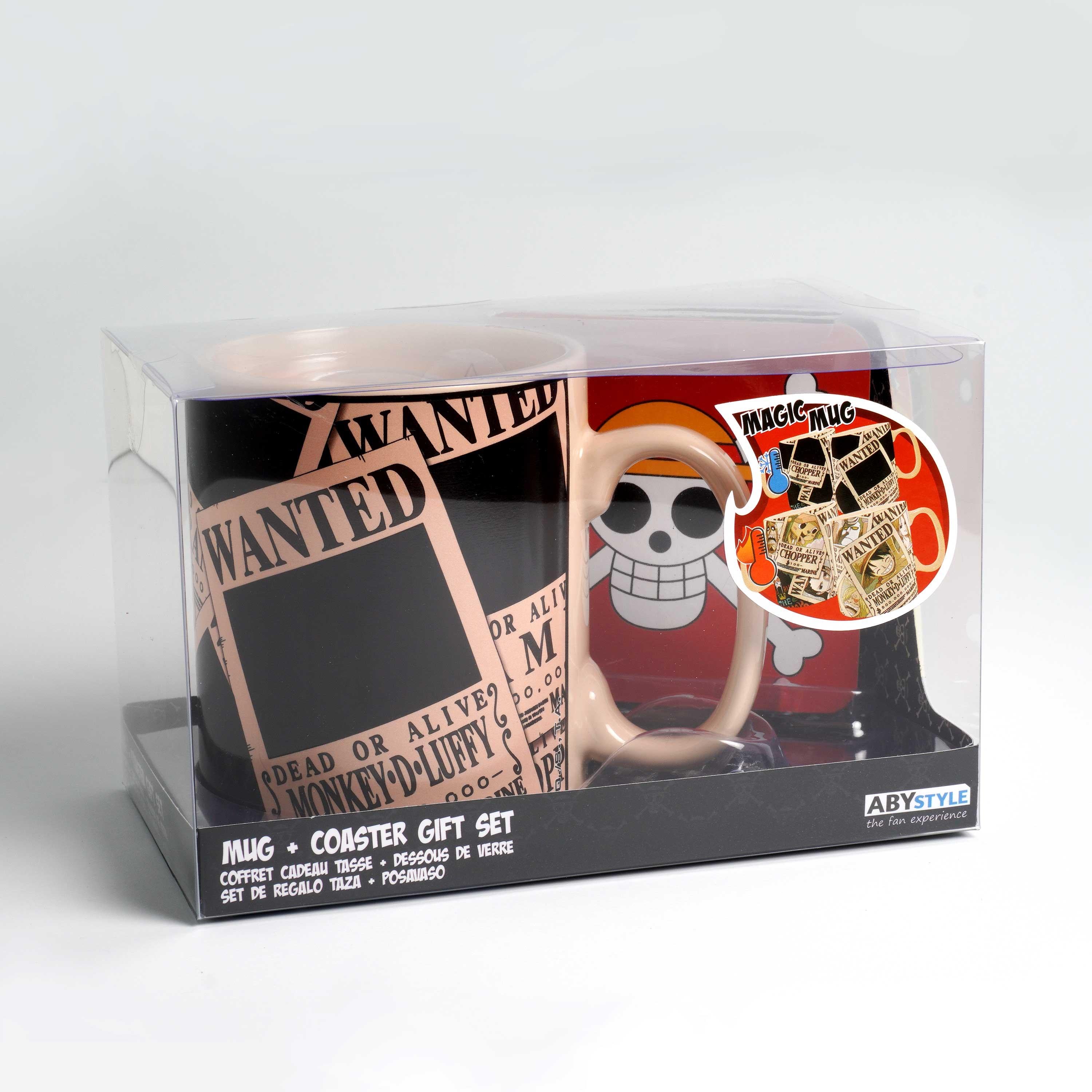 One Piece Wanted Heat-Change Mug and Coaster Set