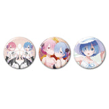 Re:Zero - Starting Life In Another World Ram and Rem Can Badge 3 Piece Set