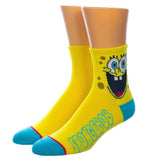 SpongeBob Unisex Quarter Crew 3 Pair Pack Socks - BUCKET POPCORN 