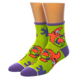 SpongeBob Unisex Quarter Crew 3 Pair Pack Socks - BUCKET POPCORN 