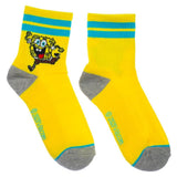 SpongeBob Unisex Quarter Crew 3 Pair Pack Socks - BUCKET POPCORN 