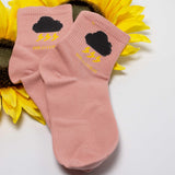 Womens Cute Weather Icon Crew Socks - BUCKET POPCORN 