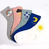 Womens Cute Weather Icon Crew Socks