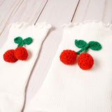 Women's Cute Crochet Cherry Fashion Socks - BUCKET POPCORN 