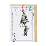 Bell and Little Fish Wind Chime Laser Cut Out Metal Bookmark