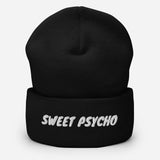 Sweet Psycho Funny Embroidered Unisex Cuffed Beanie - BUCKET POPCORN 