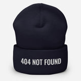 404 Not Found Unisex Embroidered Funny Cuffed Beanie - BUCKET POPCORN 